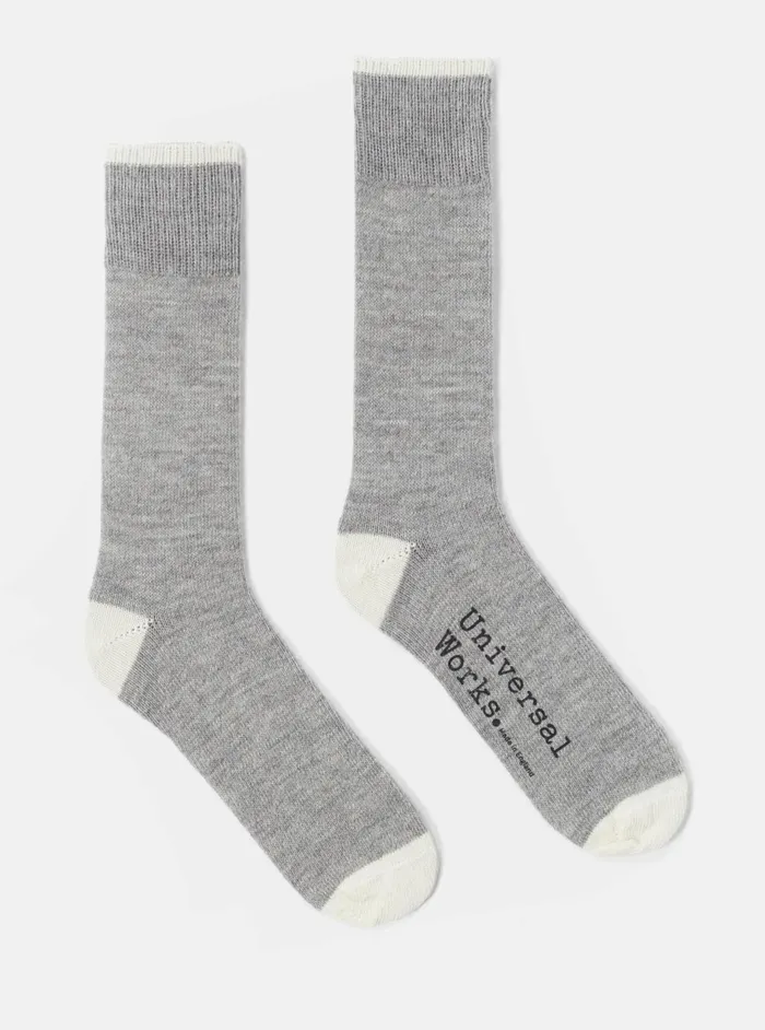 Alpaca Sock In Grey Marl Alpaca Wool Men Universal Works Socks