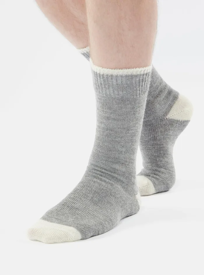 Alpaca Sock In Grey Marl Alpaca Wool Men Universal Works Socks