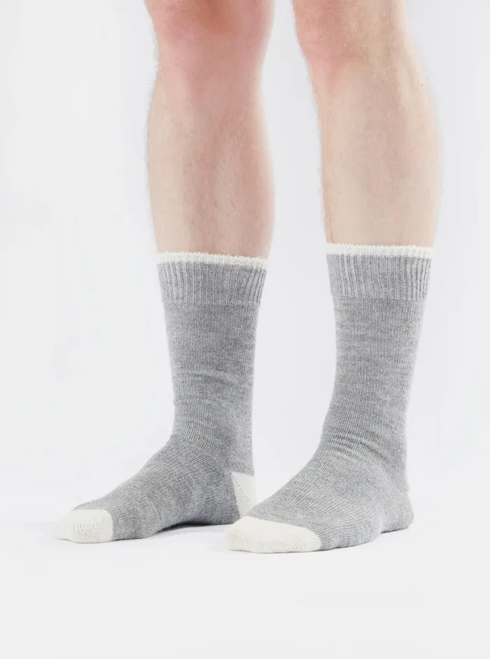 Alpaca Sock In Grey Marl Alpaca Wool Men Universal Works Socks