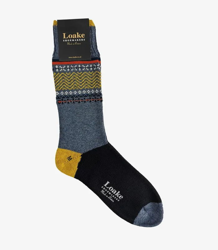 Arran Socks Blue Men Socks Loake