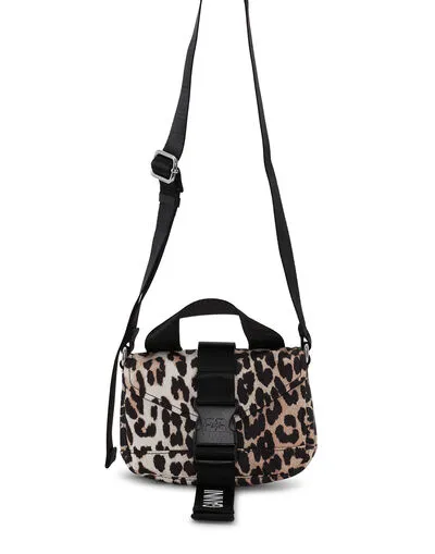 BagsClothing GANNI Leopard Print Leopard Tech Mini Satchel Bag Leopard