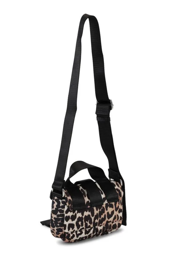 BagsClothing GANNI Leopard Print Leopard Tech Mini Satchel Bag Leopard