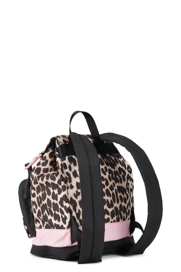 BagsClothing GANNI Leopard Print Recycled Mini Backpack Leopard BagsClothing GANNI Leopard Print Recycled Mini Backpack Leopard