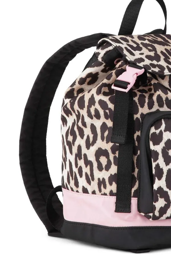 BagsClothing GANNI Leopard Print Recycled Mini Backpack Leopard BagsClothing GANNI Leopard Print Recycled Mini Backpack Leopard