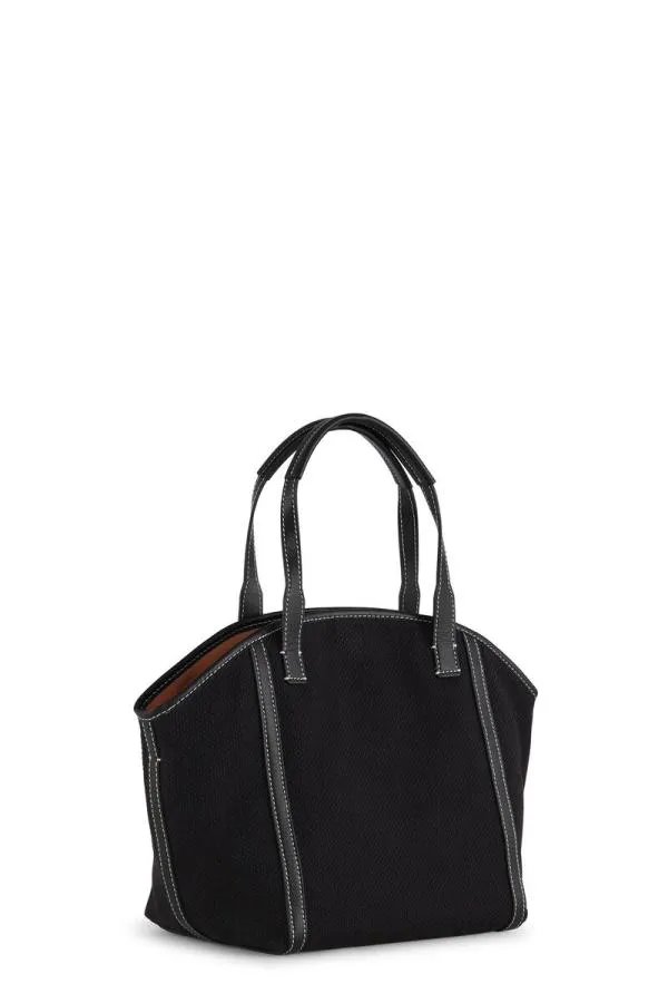 Bags GANNI Shoulder Black Small Banner Tote Bag Black Bags GANNI Shoulder Black Small Banner Tote Bag Black