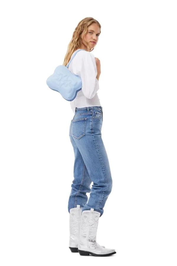 Bags GANNI Shoulder Light Blue Butterfly Top Handle Bag Light Blue Vintage Bags GANNI Shoulder Light Blue Butterfly Top Handle Bag Light Blue Vintage