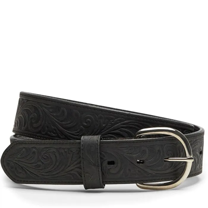 Belts Men Justin Boots Scroll Tooled Belt Black