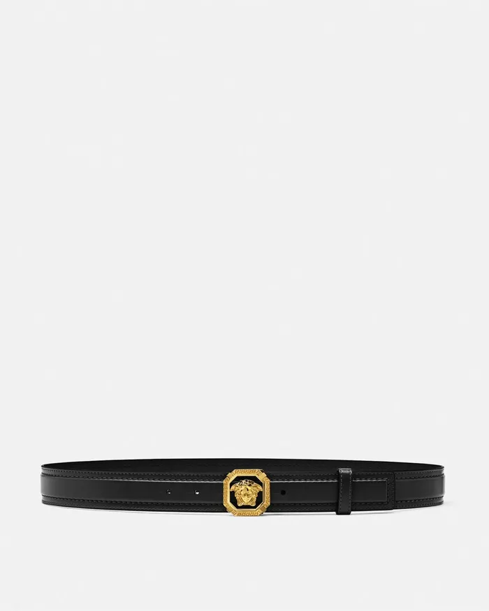 Belts Men Versace La Medusa Leather Belt 35 Cm Blackgold