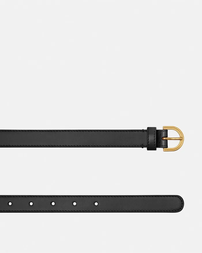 Belts Women Versace Gianni Ribbon Leather Belt 08034 2 Cm Blackgold