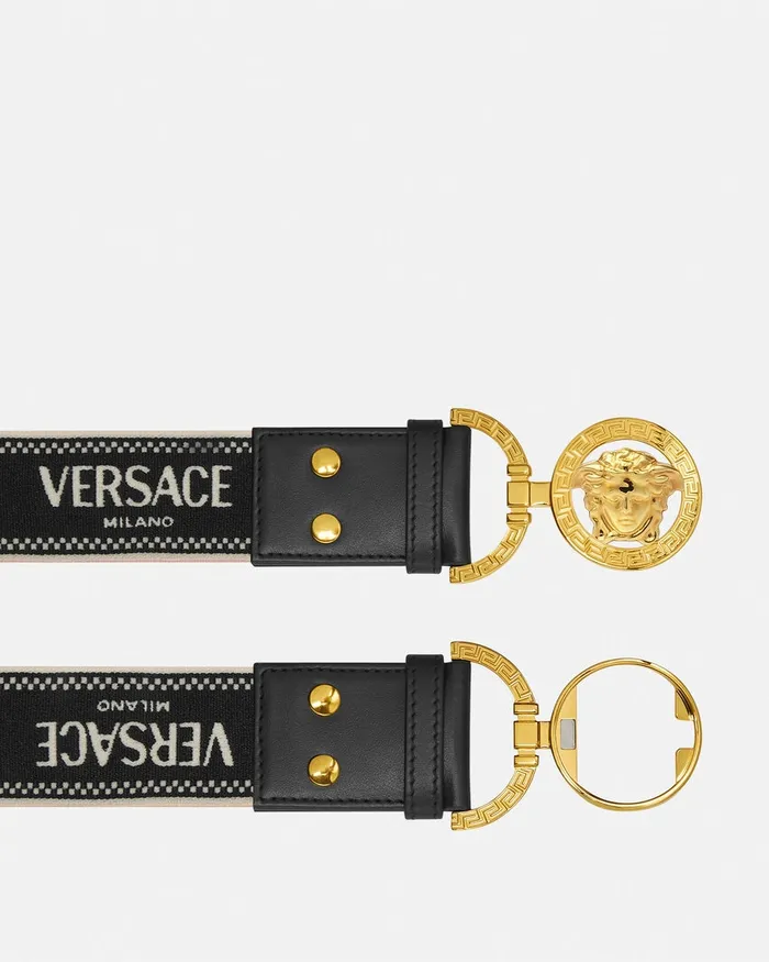 Belts Women Versace Medusa 03995 Jacquard Belt 16034 4 Cm Blackgold