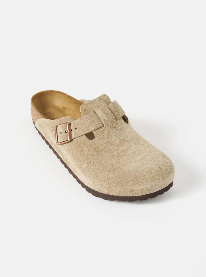 Birkenstock Boston In Taupe Suede Leather Men Universal Works Footwear