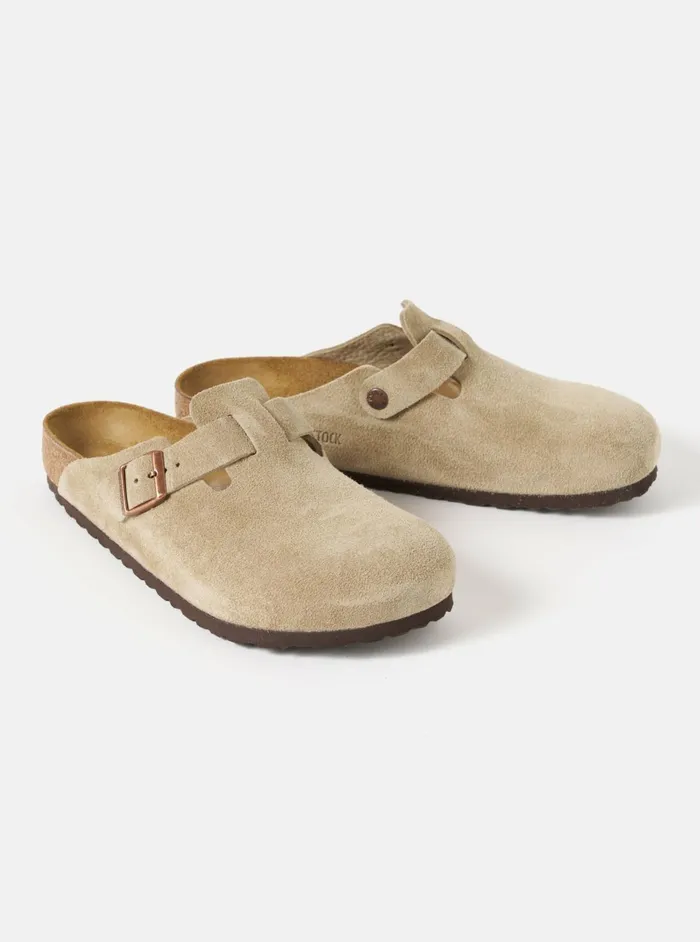 Birkenstock Boston In Taupe Suede Leather Men Universal Works Footwear