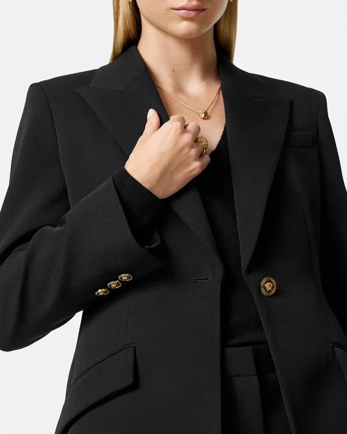 Blazer and Jackets Women Versace SingleBreasted Dv Blazer Black