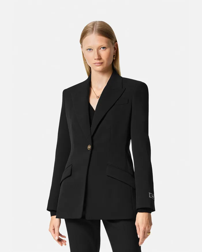 Blazer and Jackets Women Versace SingleBreasted Dv Blazer Black