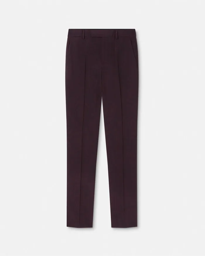 Blazers and Suits Men Versace Barocco Jacquard Wool Formal Pants Brown