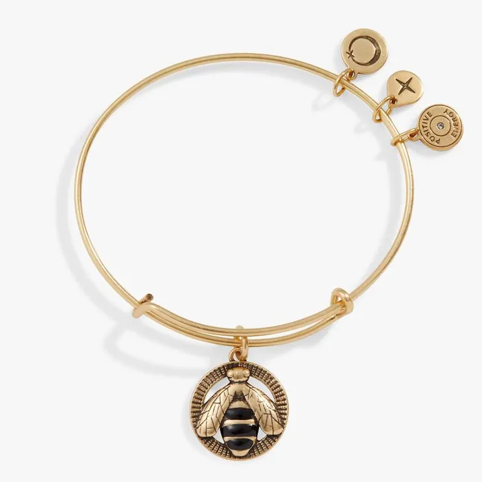 Bracelets Women Alex And Ani Bee Charm Bangle Antiqued Gold
