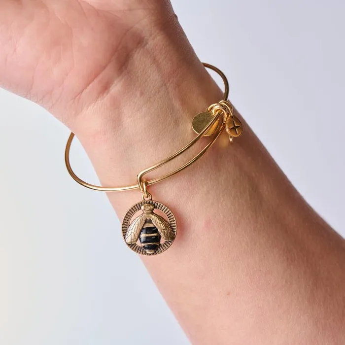 Bracelets Women Alex And Ani Bee Charm Bangle Antiqued Gold