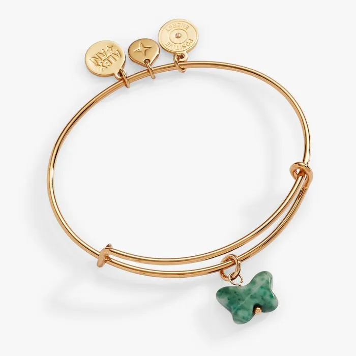 Bracelets Women Alex And Ani Carved Jade Butterfly Bangle Gold