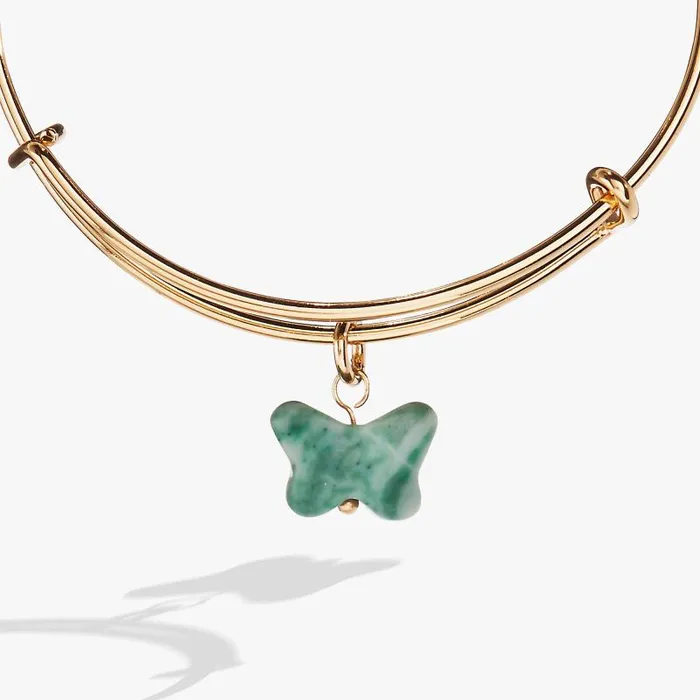 Bracelets Women Alex And Ani Carved Jade Butterfly Bangle Gold
