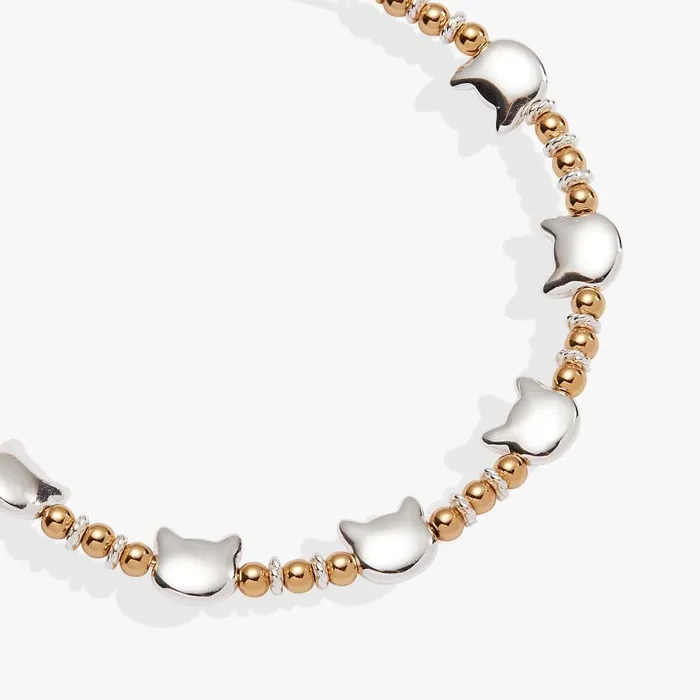 Bracelets Women Alex And Ani Cat Beaded Bangle Two Tone