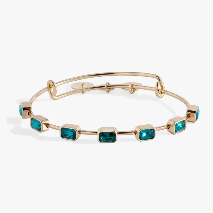 Bracelets Women Alex And Ani December Birthstone Emerald Cut Bangle Gold