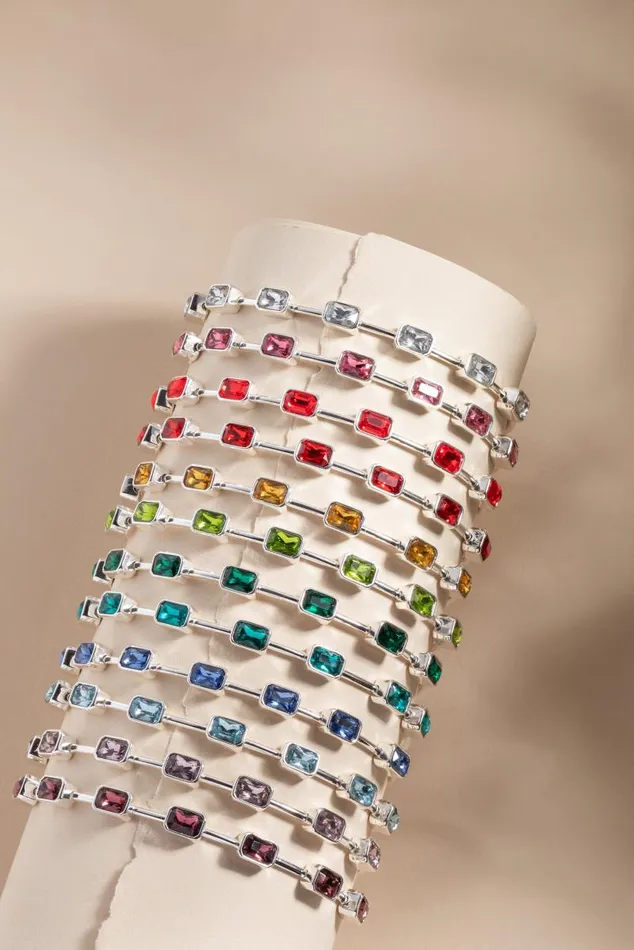 Bracelets Women Alex And Ani December Birthstone Emerald Cut Bangle Gold