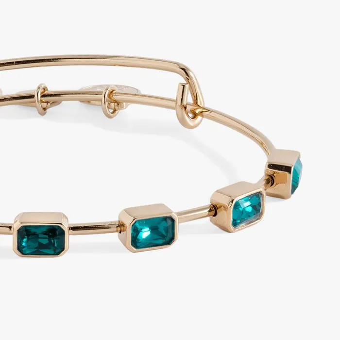 Bracelets Women Alex And Ani December Birthstone Emerald Cut Bangle Gold