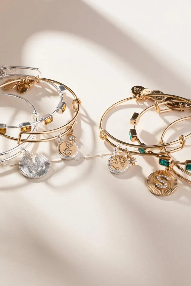 Bracelets Women Alex And Ani December Birthstone Emerald Cut Bangle Gold