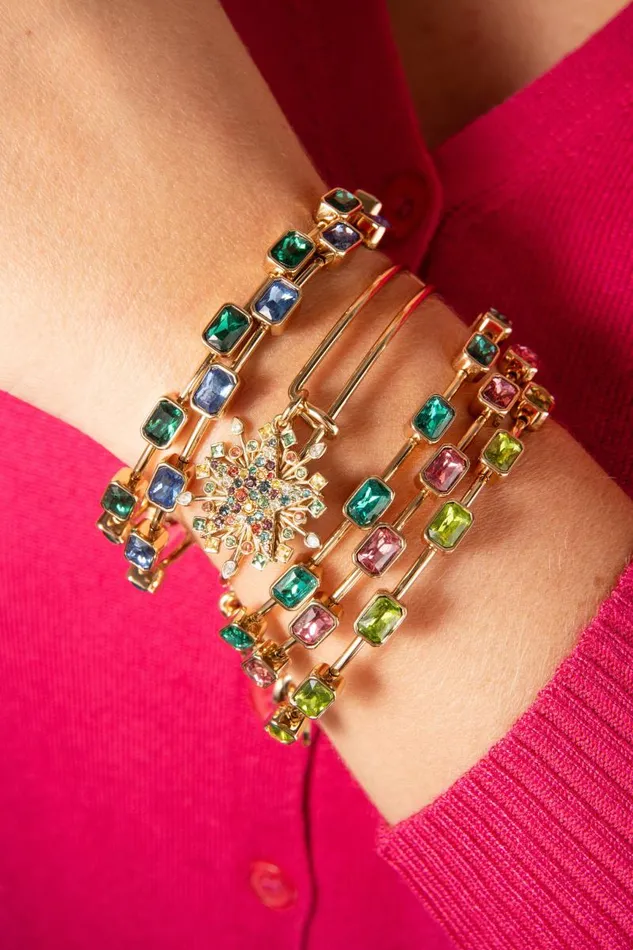 Bracelets Women Alex And Ani December Birthstone Emerald Cut Bangle Gold