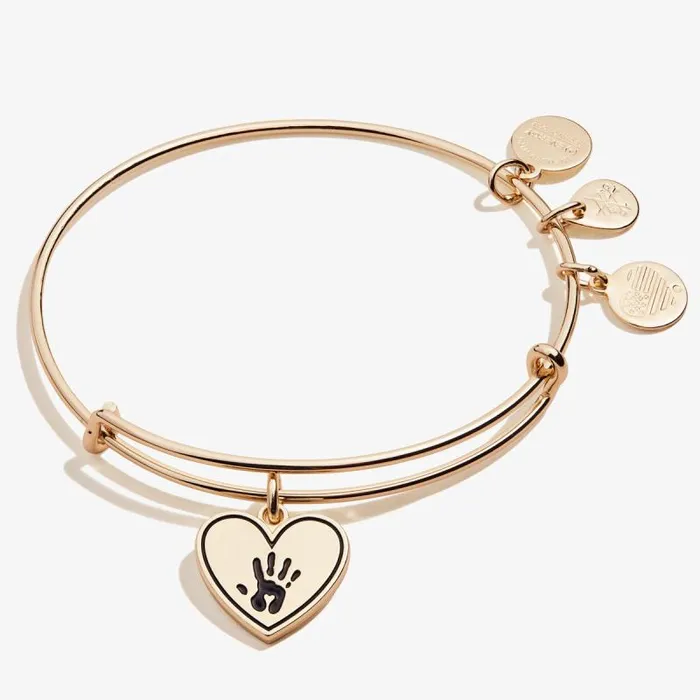 Bracelets Women Alex And Ani Forever Touched My Heart Charm Bangle Antique Silver