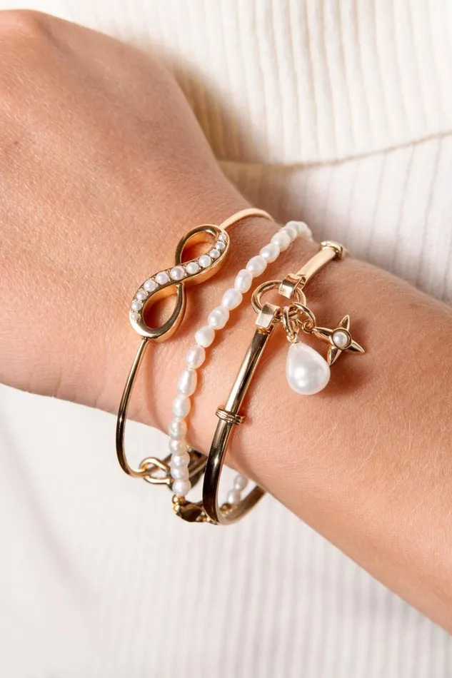 Bracelets Women Alex And Ani Freshwater Pearl Bracelet Stainless Steel Gold