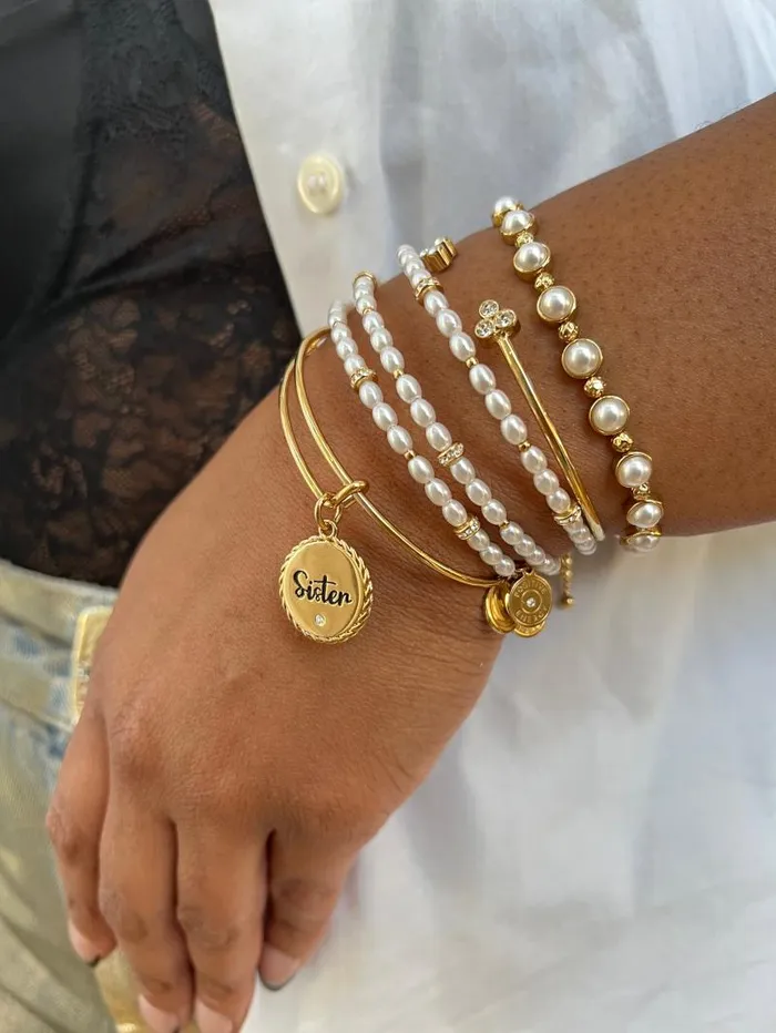 Bracelets Women Alex And Ani Freshwater Pearl Bracelet Stainless Steel Gold