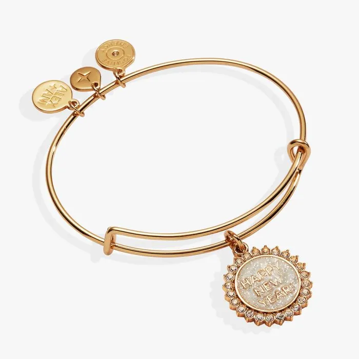 Bracelets Women Alex And Ani Happy New Year Crystal Bangle Gold