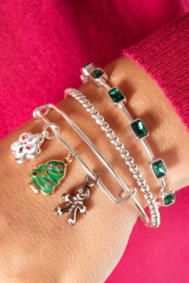 Bracelets Women Alex And Ani Holiday Christmas Cookies Bangle Shiny Silver