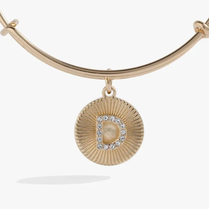 Bracelets Women Alex And Ani Initial D Pave Starburst Texture Bangle Gold