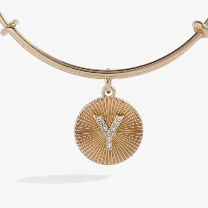 Bracelets Women Alex And Ani Initial Y Pave Starburst Texture Bangle Gold
