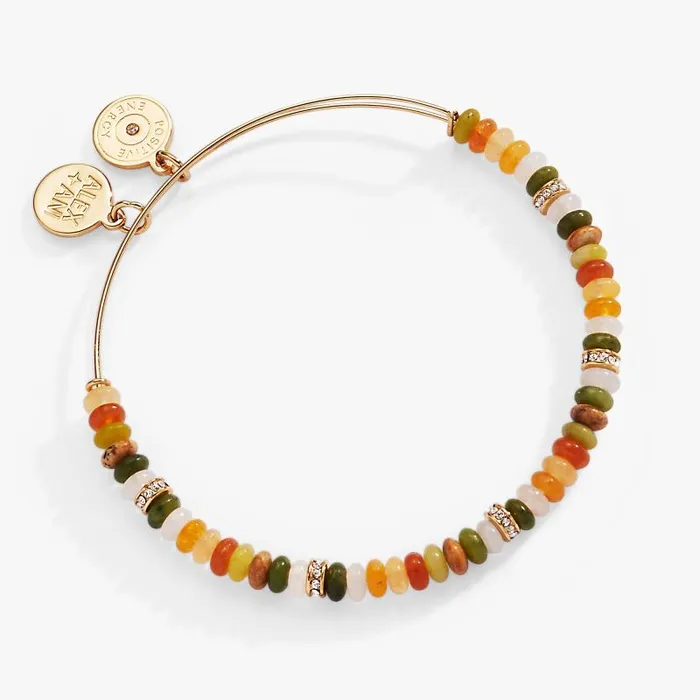 Bracelets Women Alex And Ani MultiColor SemiPrecious Beaded Bangle Gold