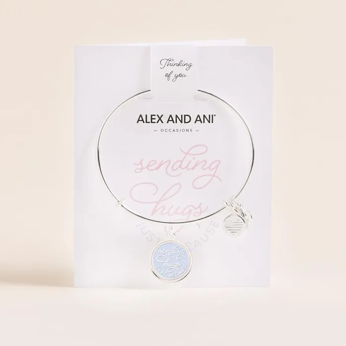 Bracelets Women Alex And Ani Sending Hugs Just Because039 Charm Bangle Silver