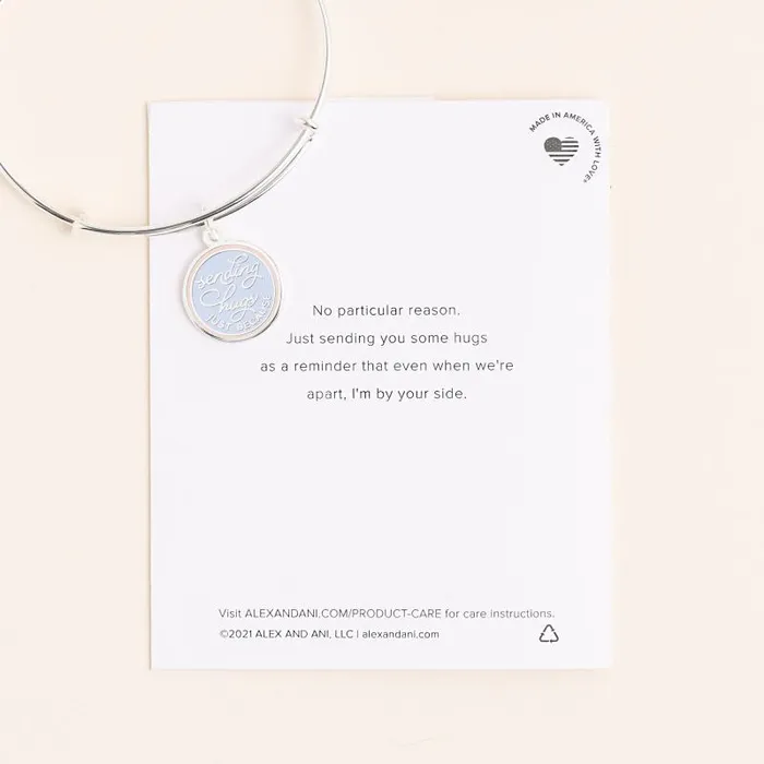 Bracelets Women Alex And Ani Sending Hugs Just Because039 Charm Bangle Silver