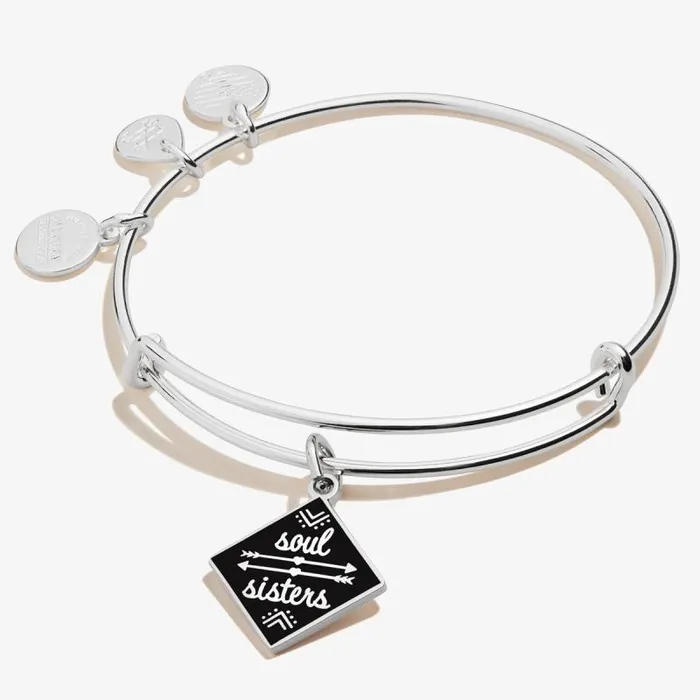 Bracelets Women Alex And Ani Soul Sisters Charm Bangle Color Silver
