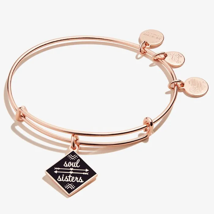 Bracelets Women Alex And Ani Soul Sisters Charm Bangle Color Silver