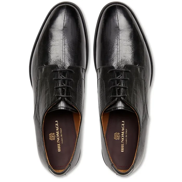Bruno Magli Asti Traditional Dress DerbyBlack EEL Men Laceups and Oxfords