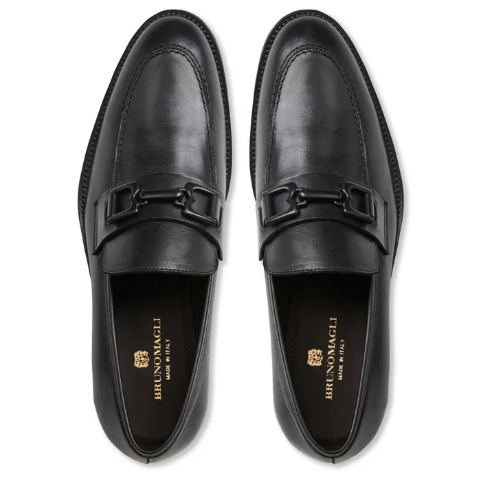 Bruno Magli Corrado Bit Leather LoaferBlack Men Loafers and Slipons