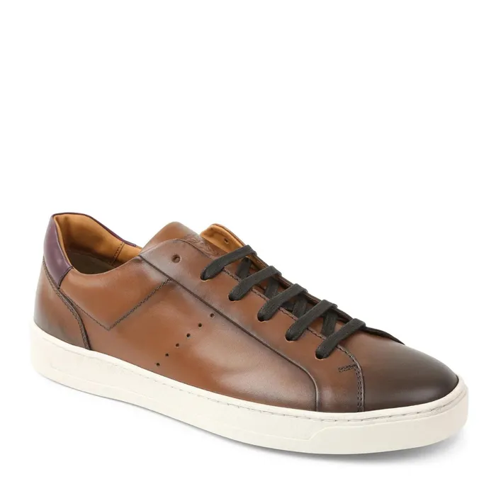 Bruno Magli Dante LacetoToe Leather Sneaker 8211 Cognac Men Sneakers