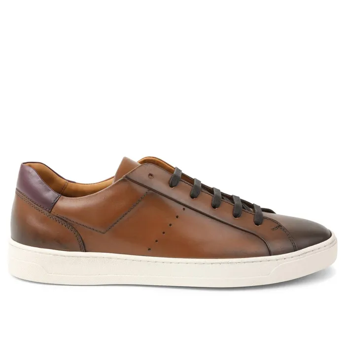 Bruno Magli Dante LacetoToe Leather Sneaker 8211 Cognac Men Sneakers