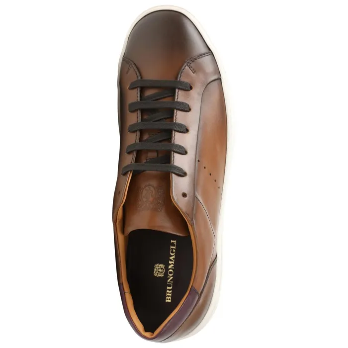Bruno Magli Dante LacetoToe Leather Sneaker 8211 Cognac Men Sneakers