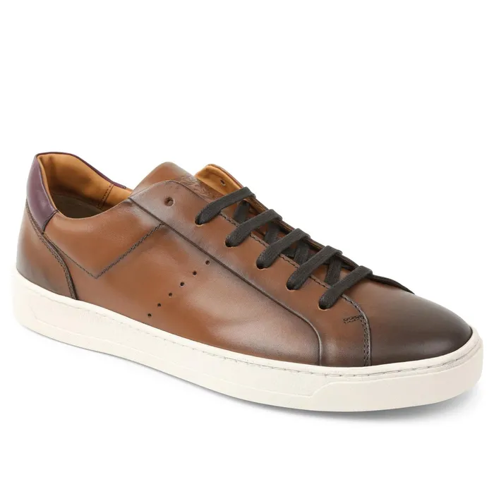 Bruno Magli Dante LacetoToe Leather Sneaker 8211 Cognac Men Sneakers