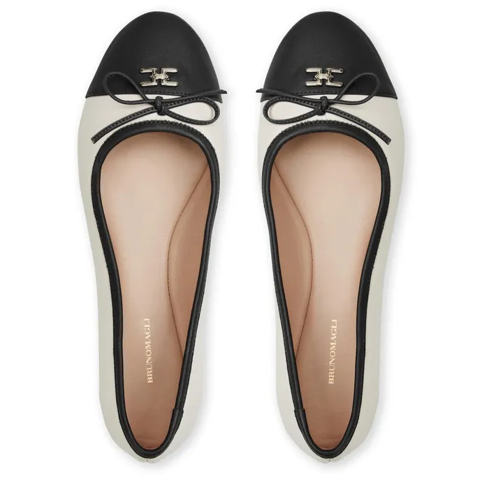 Bruno Magli DONATELLA Ballet Flat BLACKCREAM Women Flats and Loafers