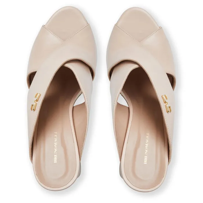 Bruno Magli FATIMA Cross Band Heel BLUSH Women Sandals and Slides