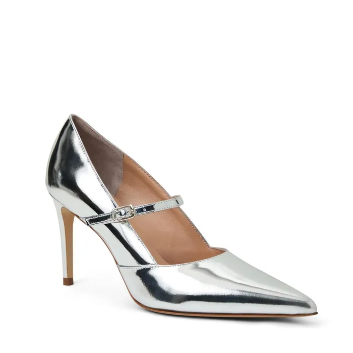 Bruno Magli Prima Pump Silver Metallic Women Heels
